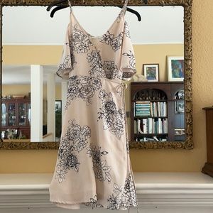 Lush Floral Wrap Around Dress. Size S